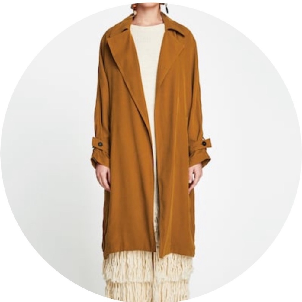 Zara flowy mustard trench coat